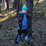 Jarní softshellová bunda bagry na modré vel. 122
