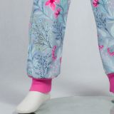 Jarní softshellové kalhoty květy na mintu - klasický střih vel.  98