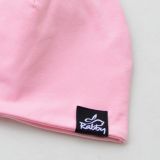 Klasická čepice baby růžová s černou vel. 46-49