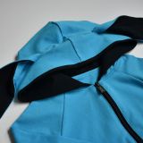 Mikina s oušky tyrkys s černou vel.  74