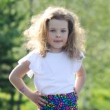 Tričko s volánovým rukávem bílé vel.  86