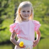 Tričko s volánovým rukávem baby růžové vel.  92