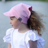 Šátek s kšiltem baby růžová vel. 47-50