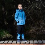 Softshellová bunda skvrnky na modré vel. 140