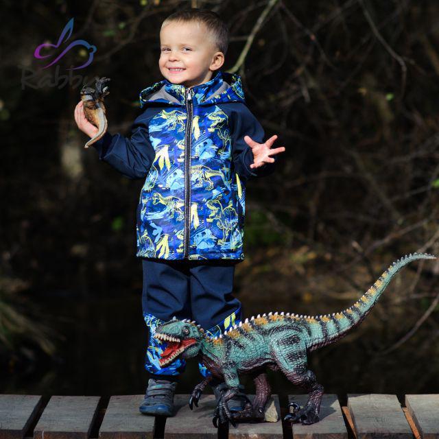 Softshellová bunda dino na modré vel.  80
