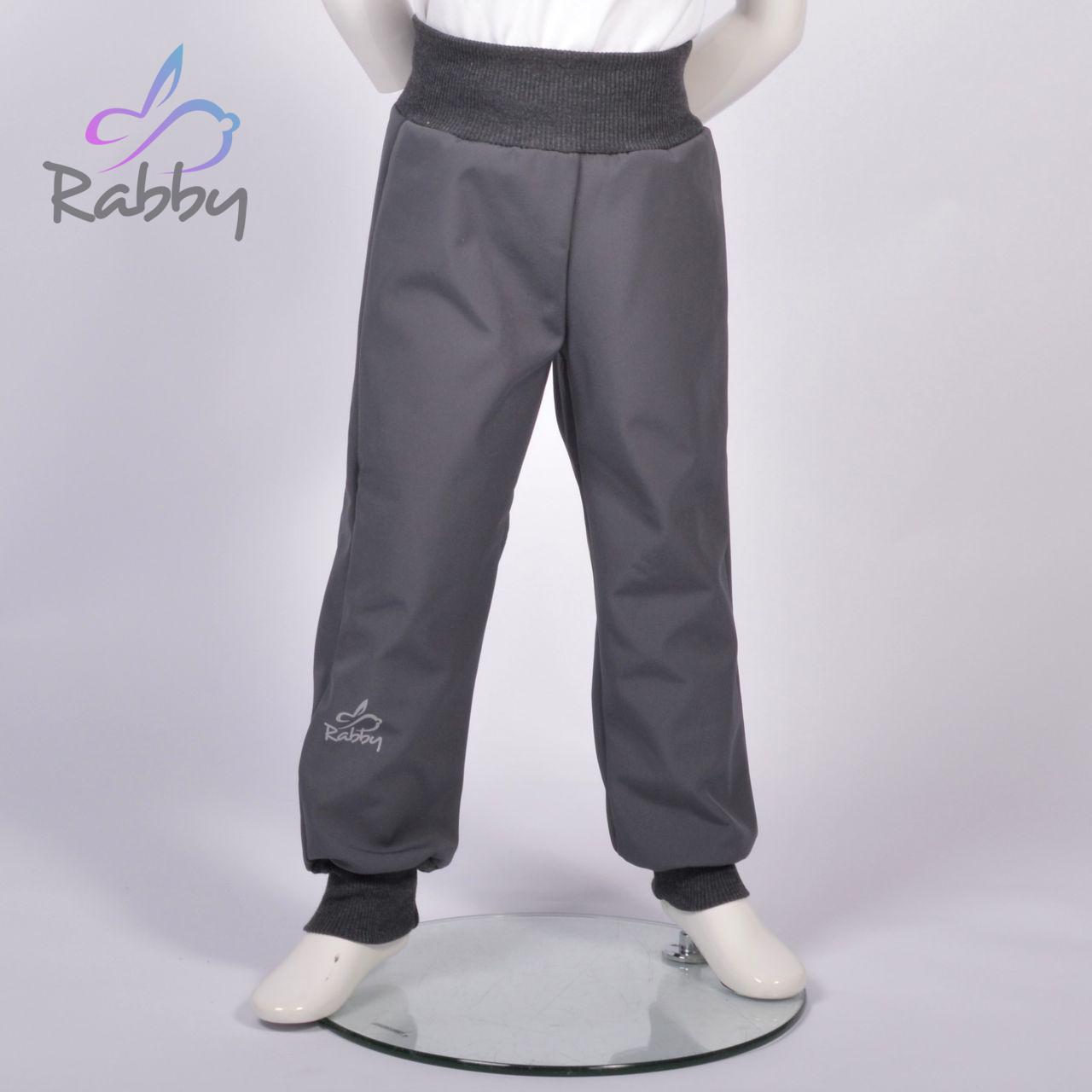 Zimní softshellové kalhoty šedé - klasický střih vel. 140