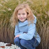 Mikina s bohatou kapucí světle modrý třpyt vel. 86