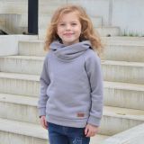 Mikina s bohatou kapucí šedý třpyt vel. 86