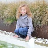 Mikina s bohatou kapucí šedý třpyt vel. 104