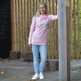 Dámská mikina s bohatou kapucí baby růžová s nápisem Rabby vel. 44