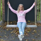 Dámská mikina s bohatou kapucí baby růžová s nápisem Rabby vel. 44