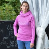 Dámská mikina s bohatou kapucí lila s nápisem Rabby lila třpyt vel. 40