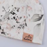 Klasická čepice meruňkové květy vel. 40 (obvod hlavy 39-42 cm)