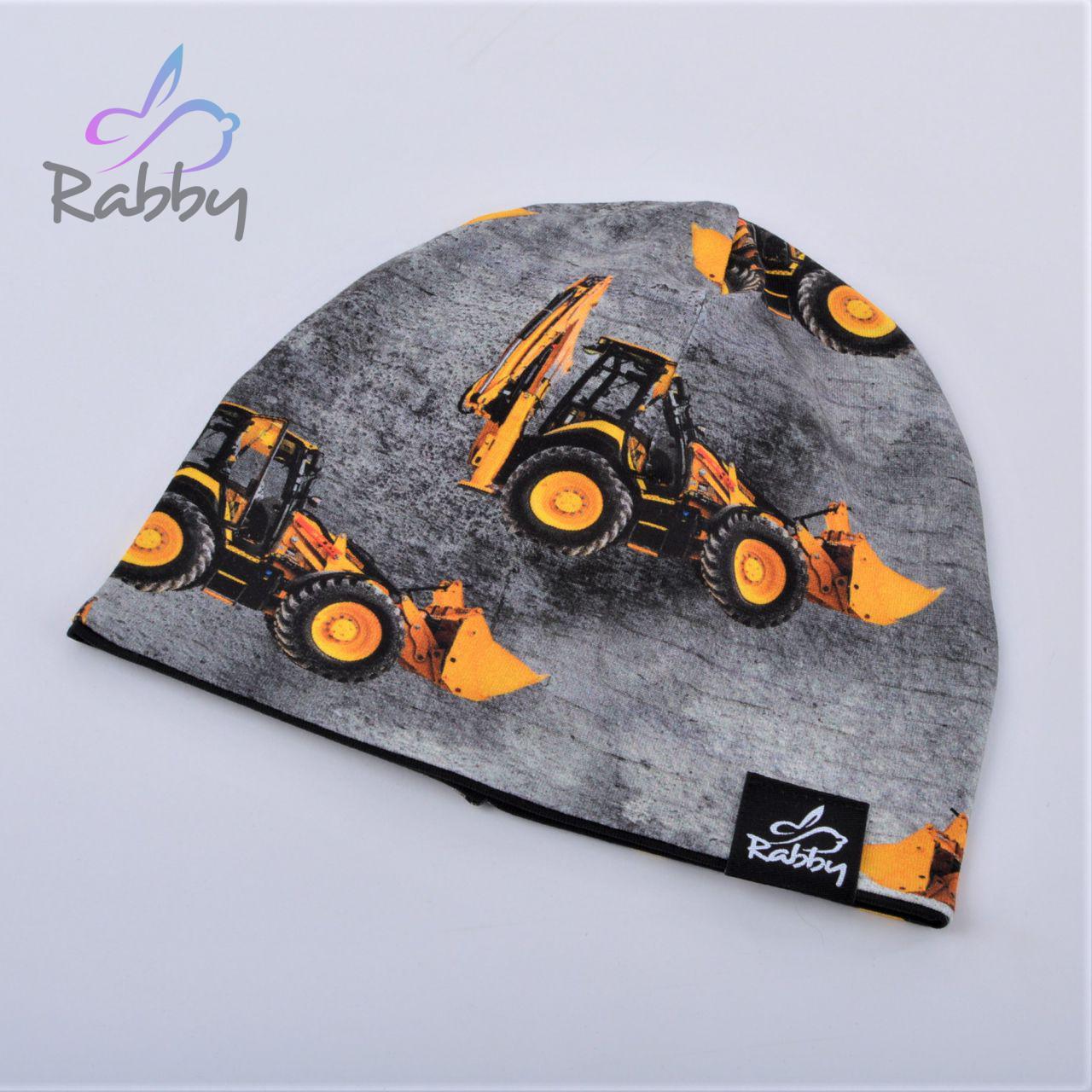 Klasická čepice bagry na šedé* vel. 42 (obvod hlavy 41-44 cm)