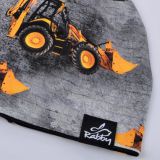 Klasická čepice bagry na šedé* vel. 46 (obvod hlavy 45-48 cm)