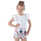 Dívčí kraťasy červené květy vel. 140