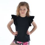 Tričko s volánovým rukávem černé vel.  92