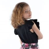 Tričko s volánovým rukávem černé vel.  98