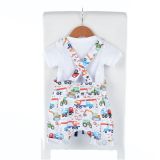 Rostoucí laclové kraťasy autíčka na bílé vel. 104