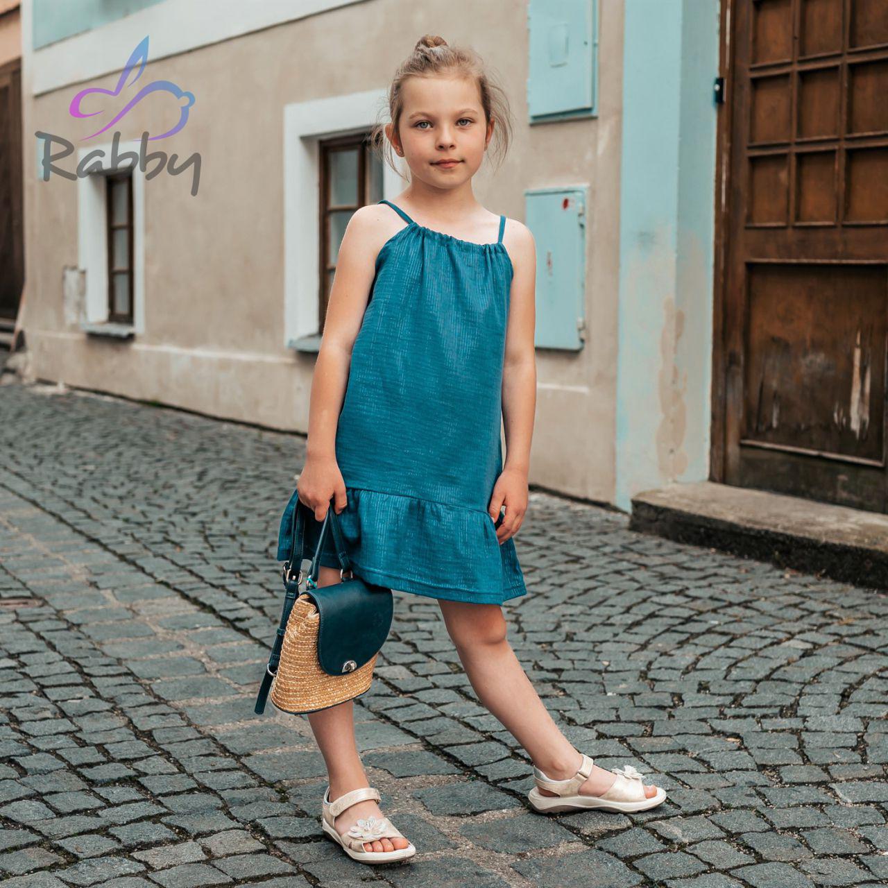 Mušelínové šaty na ramínka lurex denim vel. 86/92