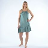 Dámské mušelínové šaty na ramínka lurex starozelené vel. M/L