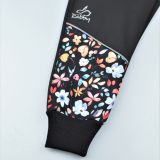 Zimní softshellové kalhoty černé s přestřižením kvítka - klasický střih vel. 104