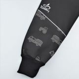 Zimní softshellové kalhoty černé s přestřižením reflexní auta - klasický střih vel. 116