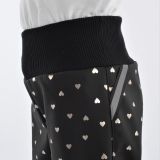 Zimní softshellové kalhoty zlatá srdíčka na černé - klasický střih vel. 104