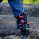 Zimní softshellové kalhoty jeans modré s přestřižením liška - klasický střih vel. 140