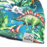 Klasická čepice dino na modré vel. 48 (obvod hlavy 47-50 cm)