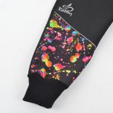Zimní softshellové kalhoty černé s přestřižením neon cákance - klasický střih vel. 104