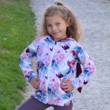 Mikina s oušky fialkové květy vel.  74