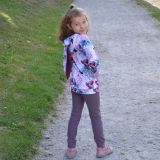 Mikina s oušky fialkové květy vel.  74