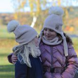 Set zimní čepice a nákrčníku smetana pletenina vel. 48 (obvod hlavy 47-50 cm)