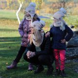 Set zimní čepice a nákrčníku smetana pletenina vel. 54 (obvod hlavy 53-56 cm)