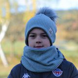 Set zimní čepice a nákrčníku mint pletenina vel. 50 (obvod hlavy 49-52 cm)