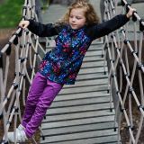 Zateplené elastické softshellové legíny fialové vel. 140