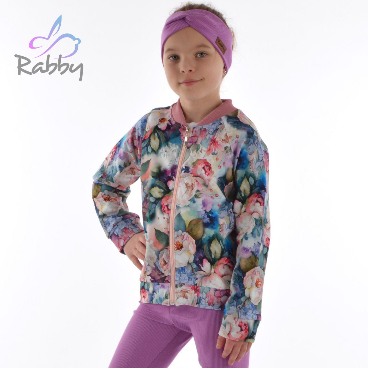 Bomber mikina na zip barevné květy vel. 98