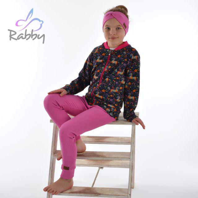 Rostoucí basic legíny s nápletem Ottoman fuchsie vel. 68/74