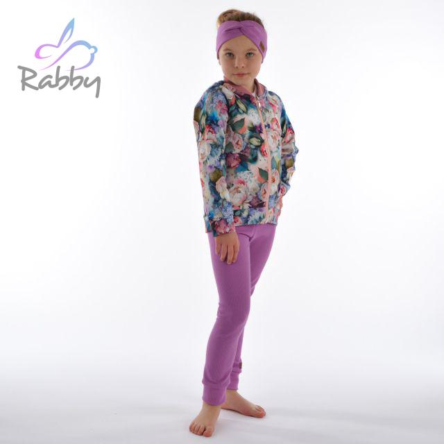 Rostoucí basic legíny s nápletem Ottoman šeříková vel. 68/74