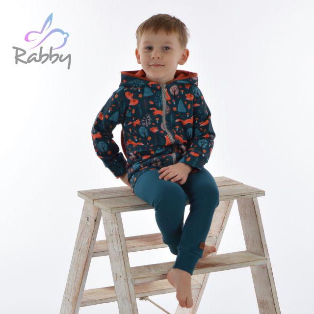 Rostoucí basic legíny s nápletem Ottoman petrolej vel. 68/74