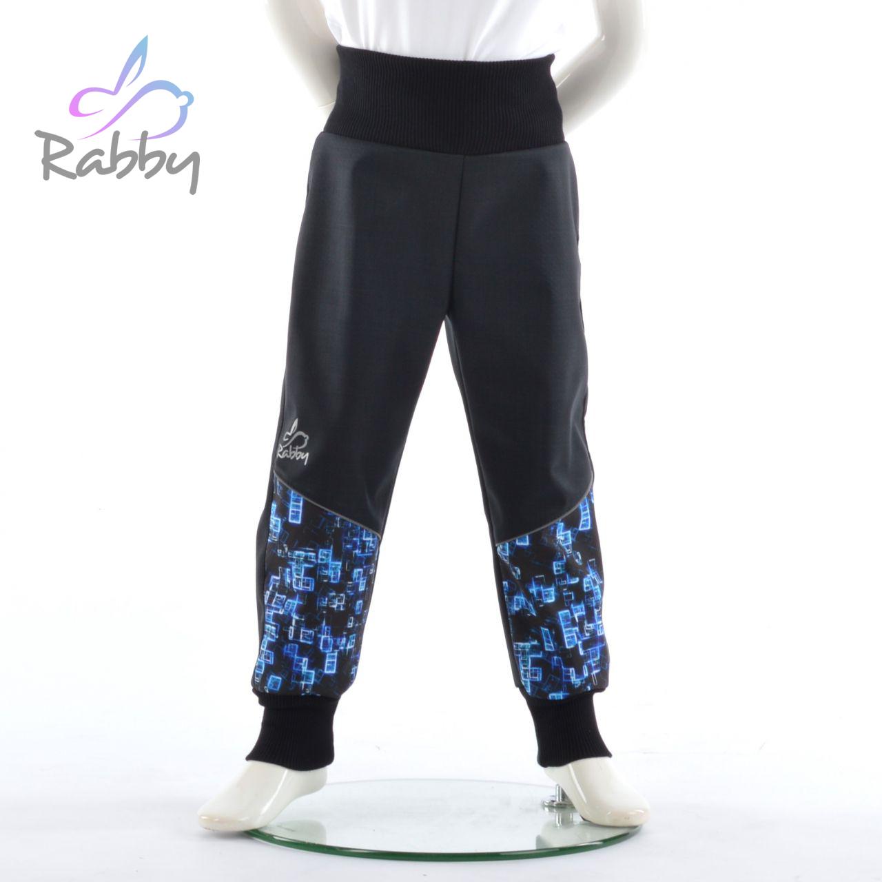 Jarní softshellové kalhoty černé s přestřižením matrix - klasický střih vel. 92