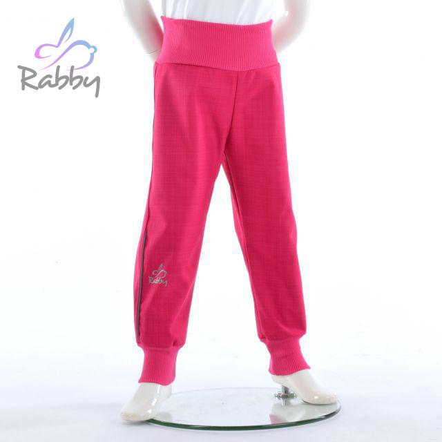 Jarní softshellové kalhoty malinové - klasický střih vel. 92