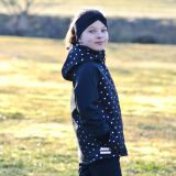 Softshellová bunda zlatá srdíčka na černé vel. 122