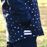 Softshellová bunda zlatá srdíčka na černé vel. 128