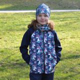 Jarní softshellová bunda jednorožci na modré vel. 128