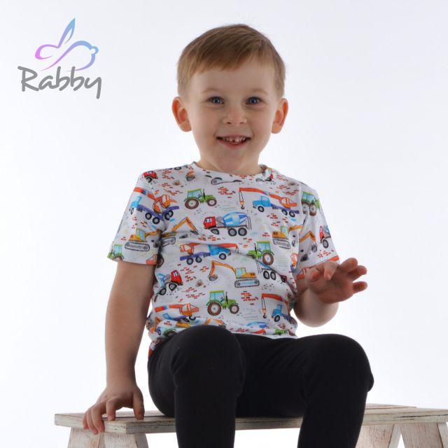 Tričko s krátkým rukávem autíčka na bílé vel.  98