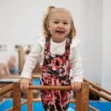 Rostoucí laclové kalhoty pivoňky vel.  74