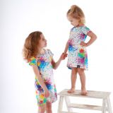 Šaty rovné barvy na bílé vel.  98