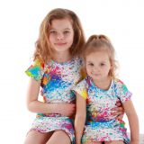 Šaty rovné barvy na bílé vel.  98